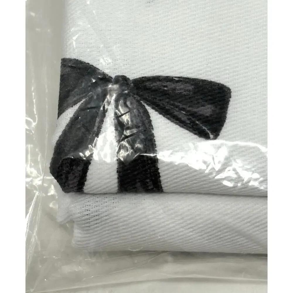 TAHARI Black Bows Shower Curtain Fabric 72x72